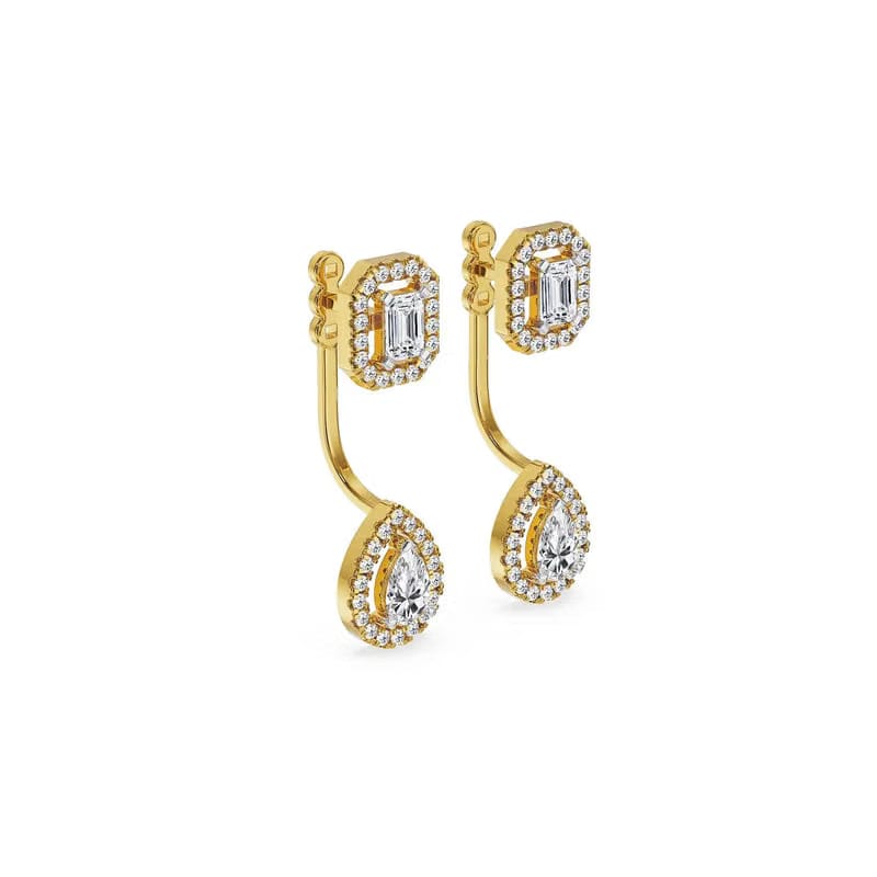 Layered Halo Solitaire Lab Grown Diamond Necklace Set