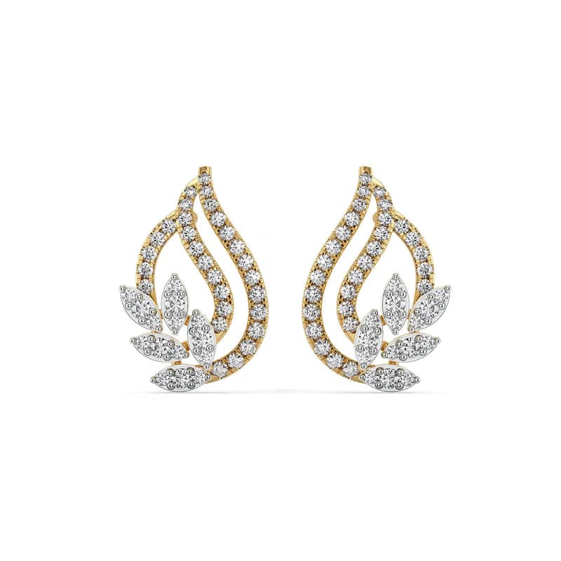 Leafy Bloom Lab Grown Diamond Earrings