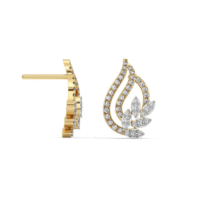 Leafy Bloom Lab Grown Diamond Earrings