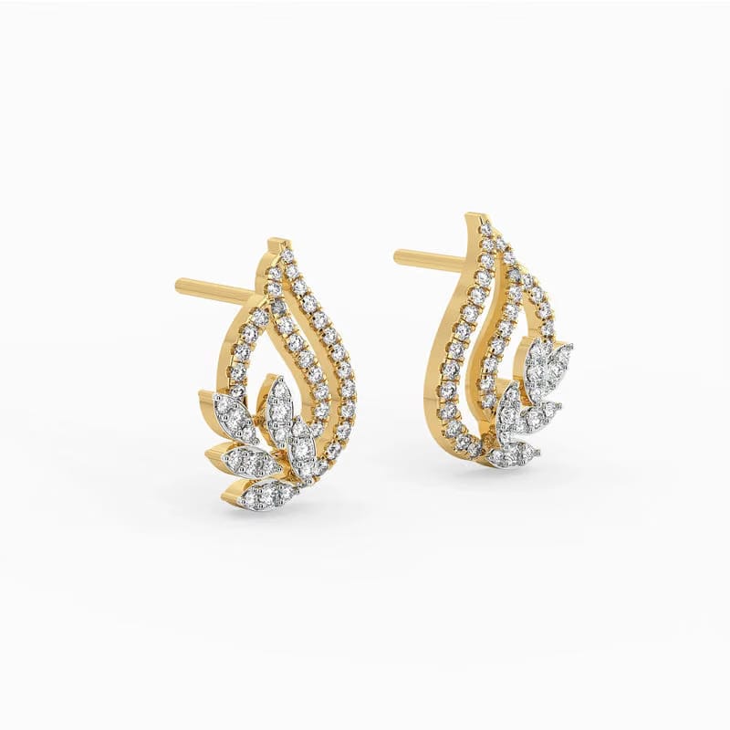 Leafy Bloom Lab Grown Diamond Earrings