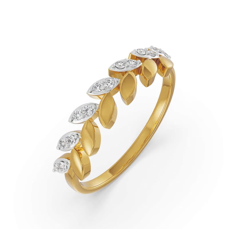 Leafy Crown Lab Grown Diamond Ring