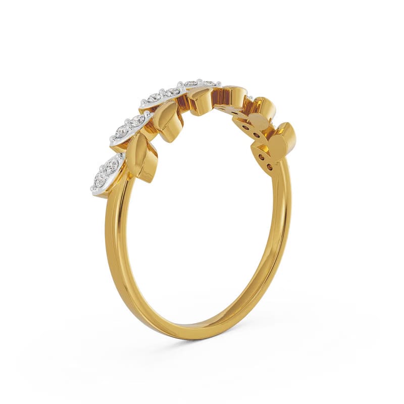 Leafy Crown Lab Grown Diamond Ring