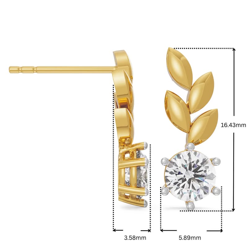 Leafy Diamond Studs_in_stock