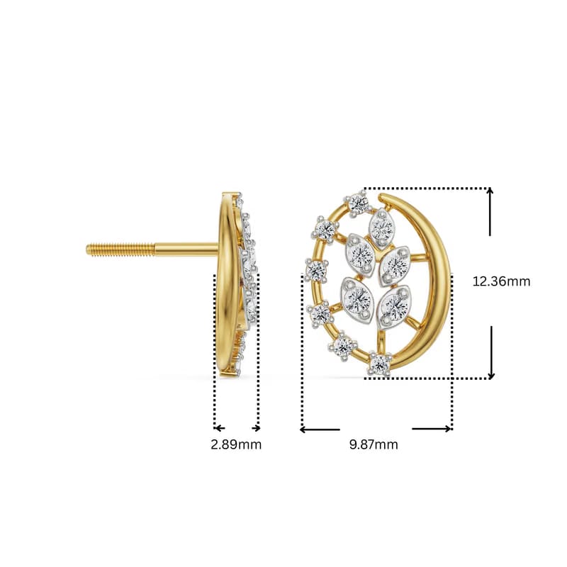 Leafy Lab Grown Diamond Studs