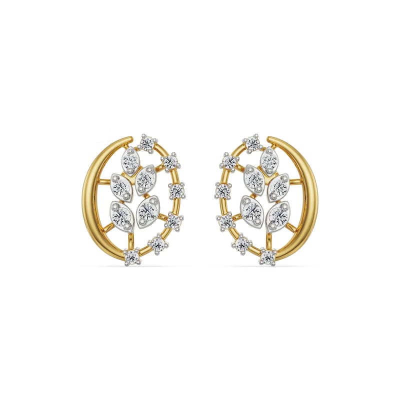 Leafy Lab Grown Diamond Studs 9KT