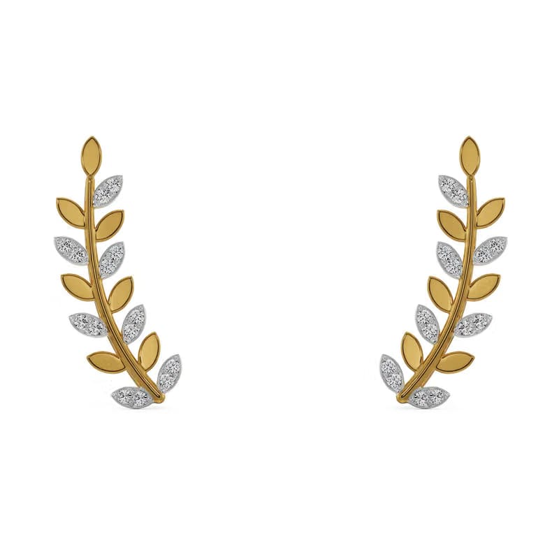 Leafy Luxe Lab Grown Diamond Earrings