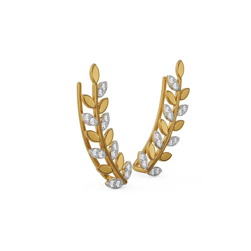 Leafy Luxe Lab Grown Diamond Earrings