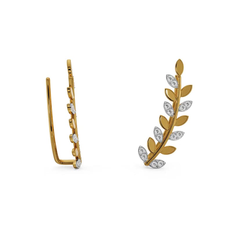 Leafy Luxe Lab Grown Diamond Earrings