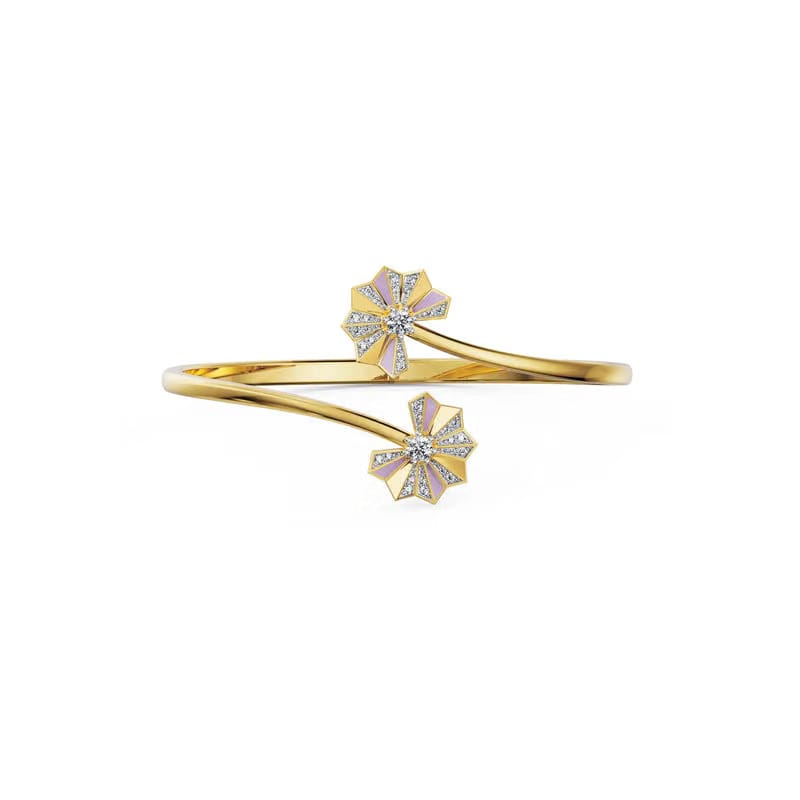 Lilac Prism Lab Grown Diamond Bangle 9KT