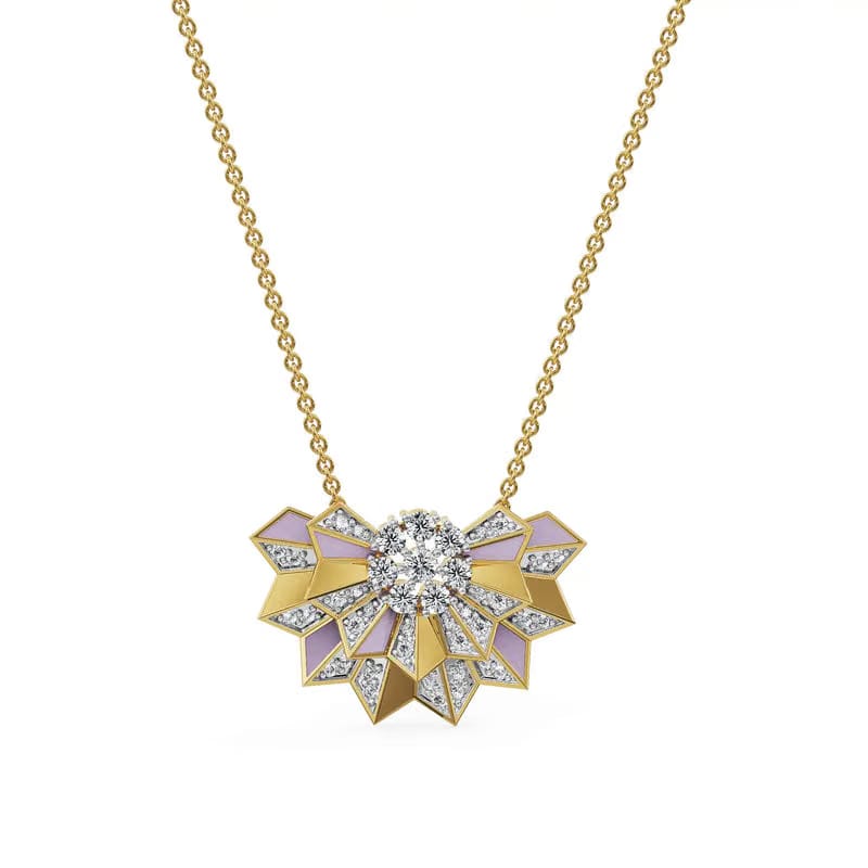 Lilac Prism Lab Grown Diamond Pendant 9KT