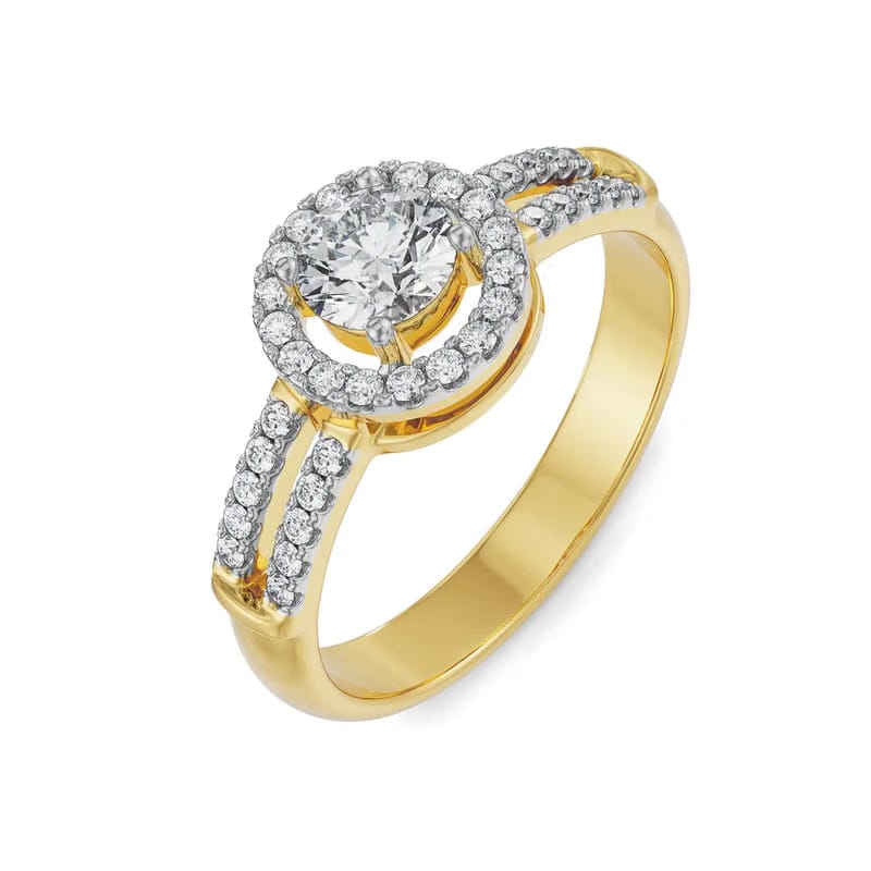Lily Halo Lab Diamond Engagement Ring