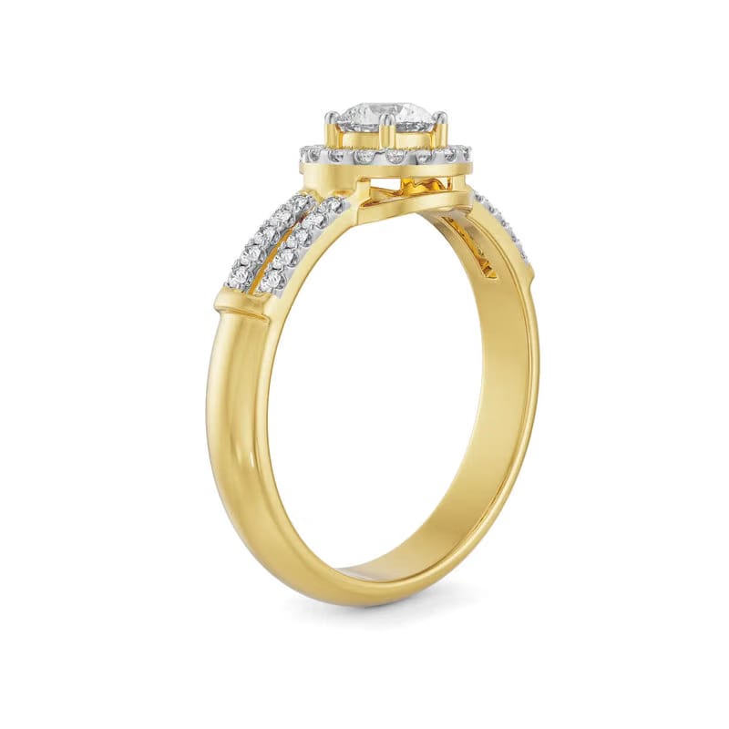 Lily Halo Lab Diamond Engagement Ring