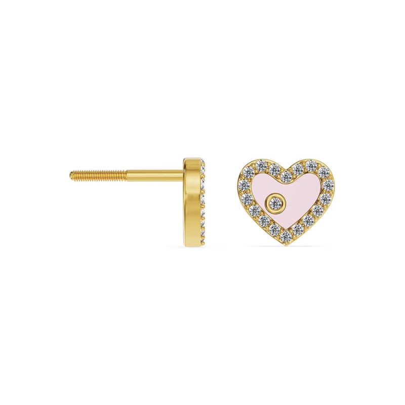 Little Heart Lab Grown Diamond Studs 9KT