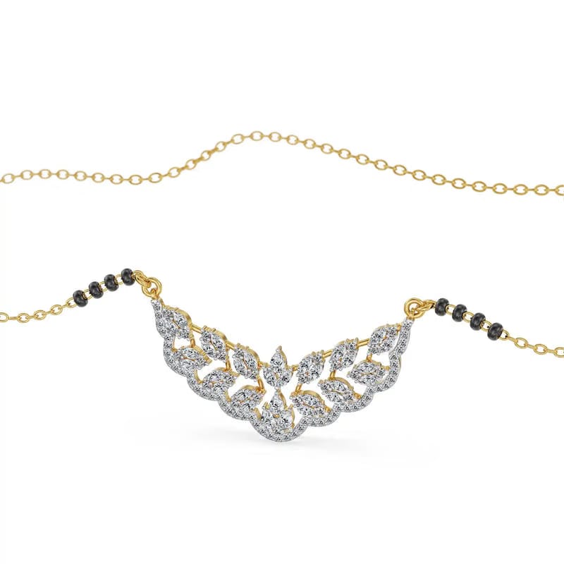 Lotus Radiance Lab Grown Diamond Mangalsutra 9KT