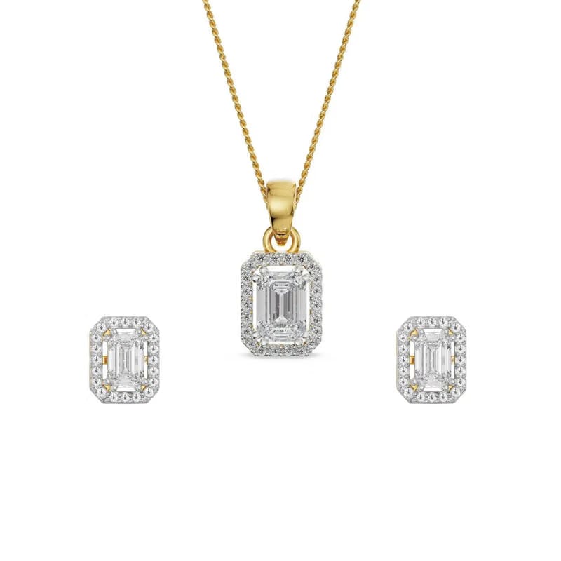Luminescent Lab Grown Diamond Pendant Set 9KT