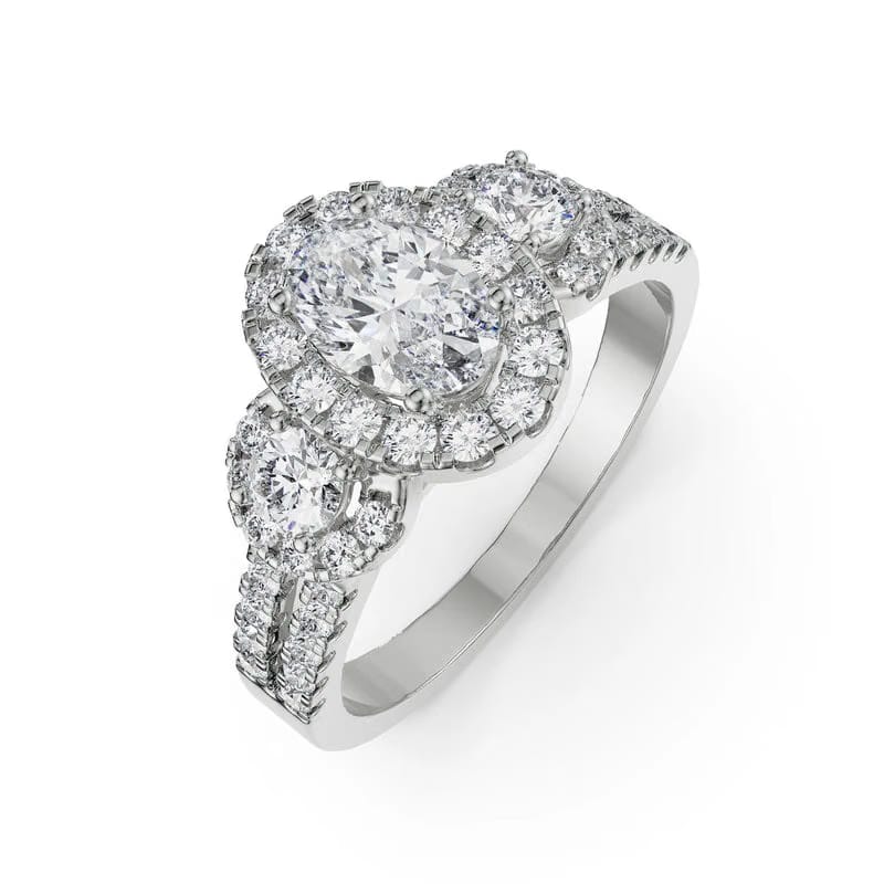 Luminous Halo Lab Diamond Engagement Ring
