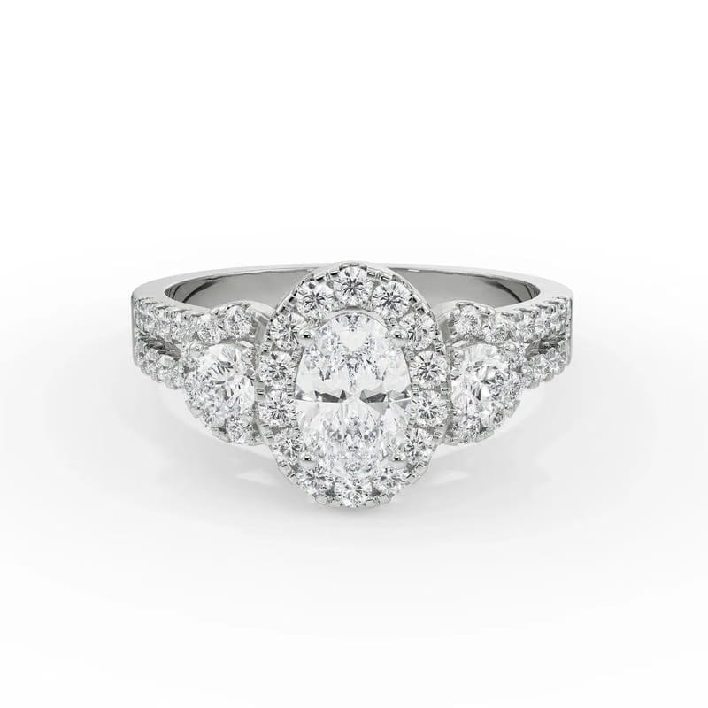 Luminous Halo Lab Diamond Engagement Ring 9KT