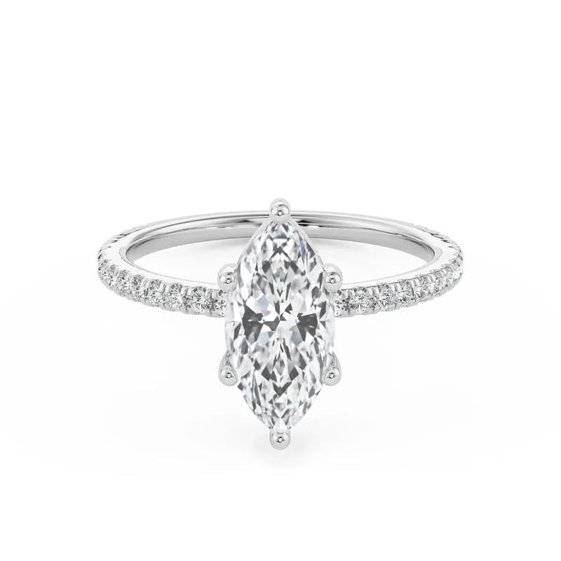 Magnificent Marquise Lab Diamond Engagement Ring