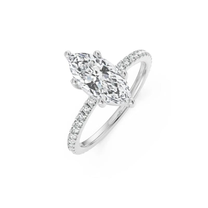 Magnificent Marquise Lab Diamond Engagement Ring 9KT