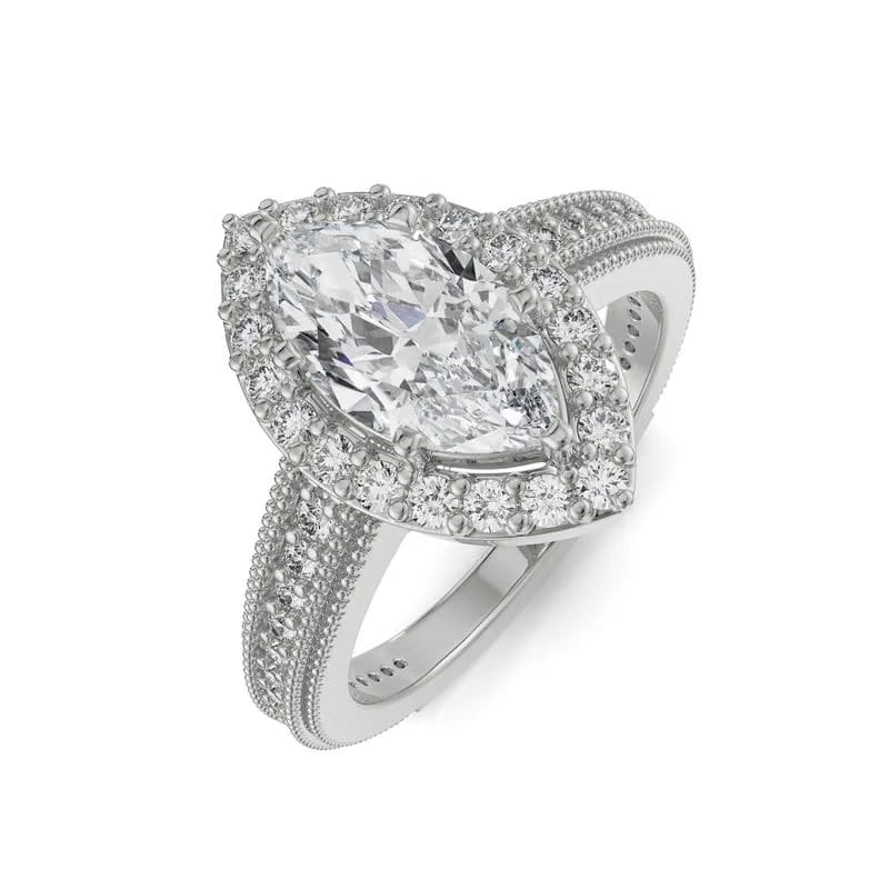 Majestic Marquise Lab Diamond Engagement Ring 9KT