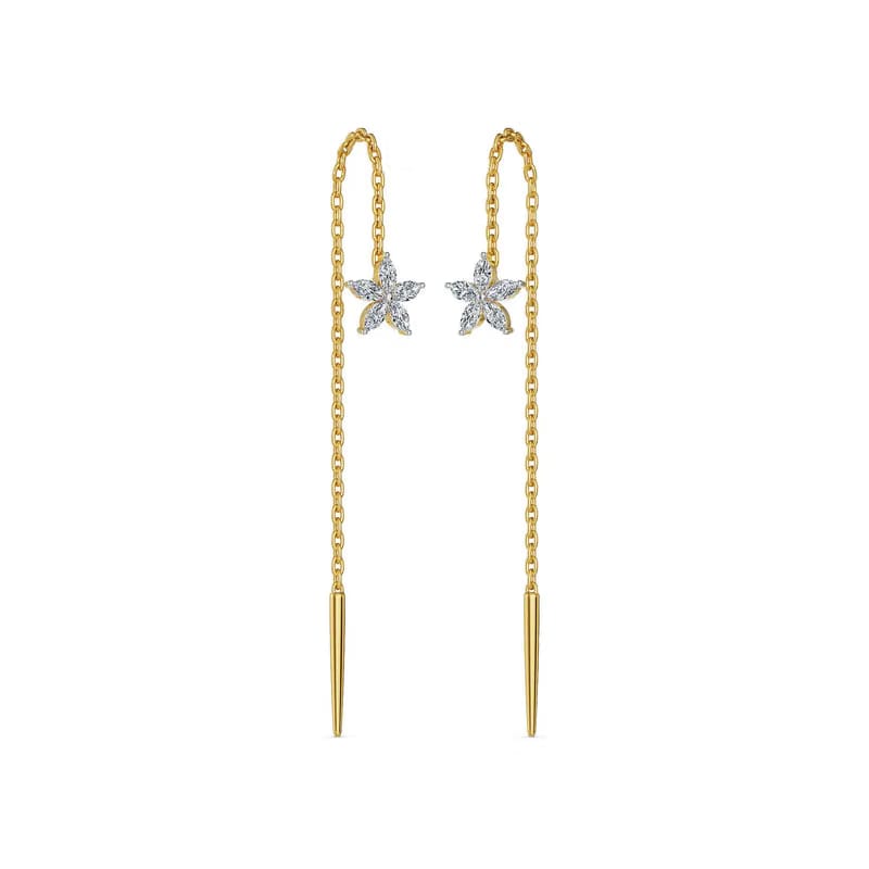 Marquise Sui Dhaga Lab Grown Diamond Earrings