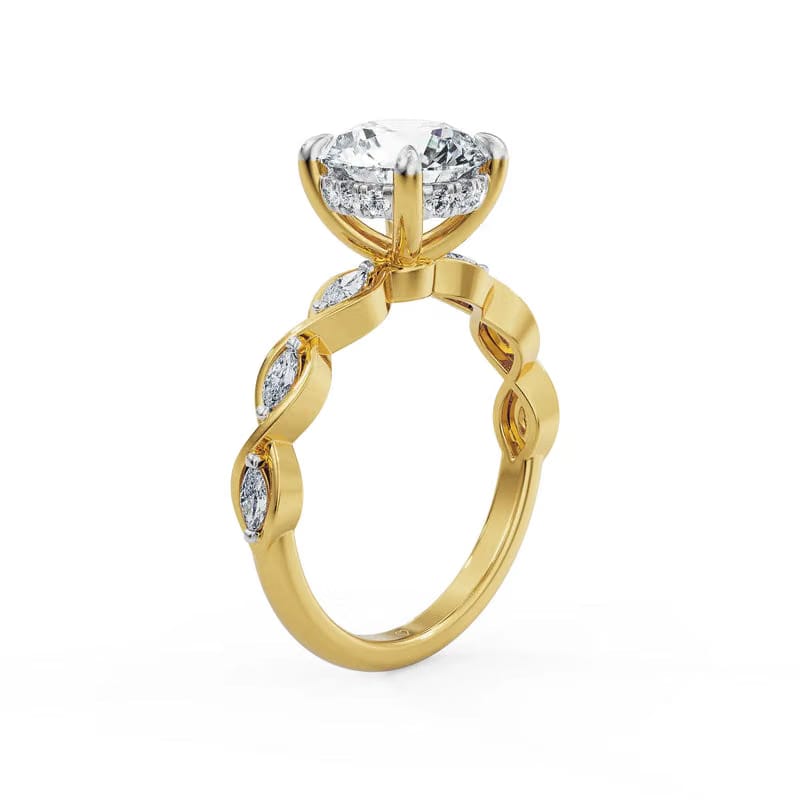 Marquise Vine Hearts & Arrows Lab Grown Diamond Ring