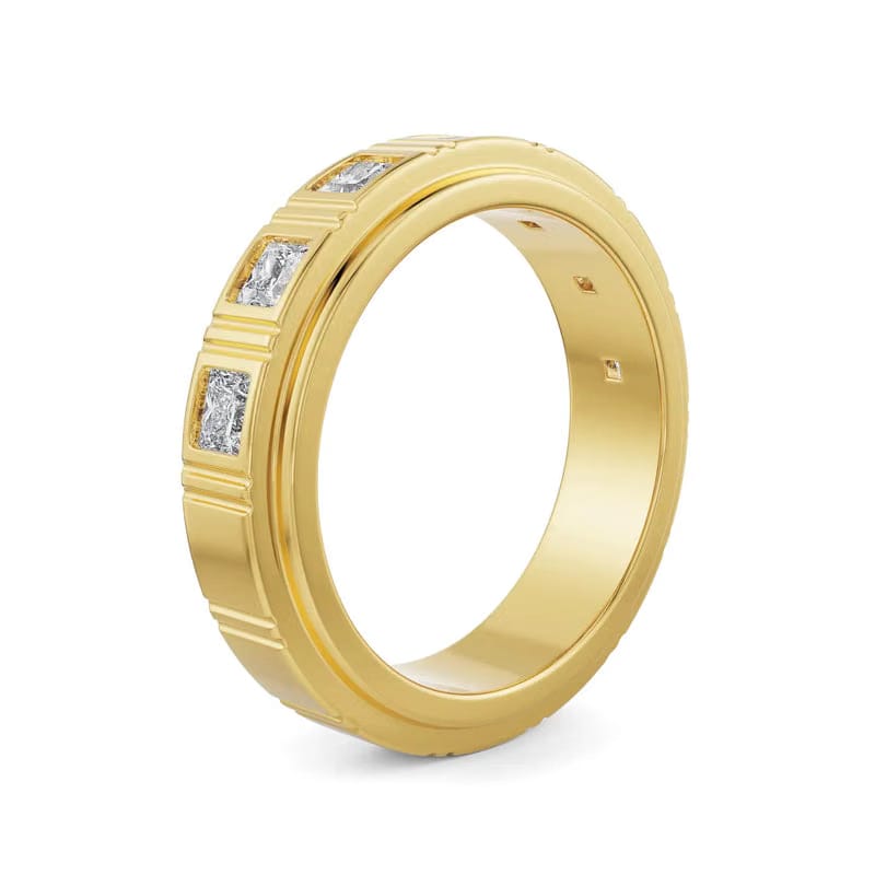 Men's Princess Cut Lab Grown Diamond Band