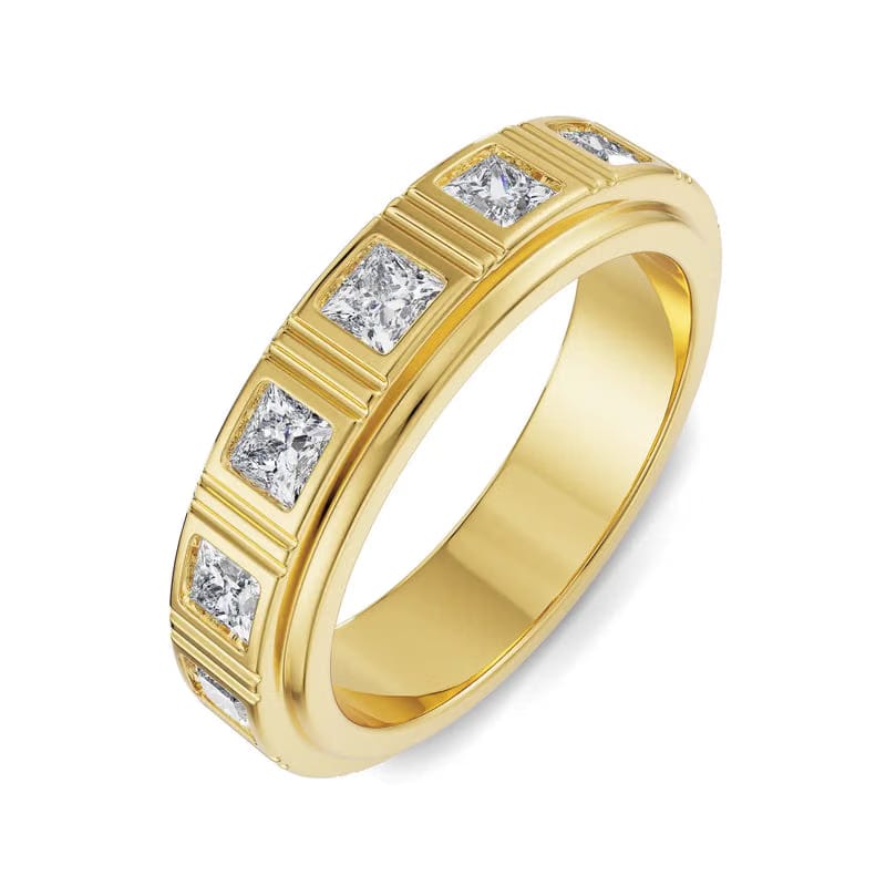 Men's Princess Cut Lab Grown Diamond Band
