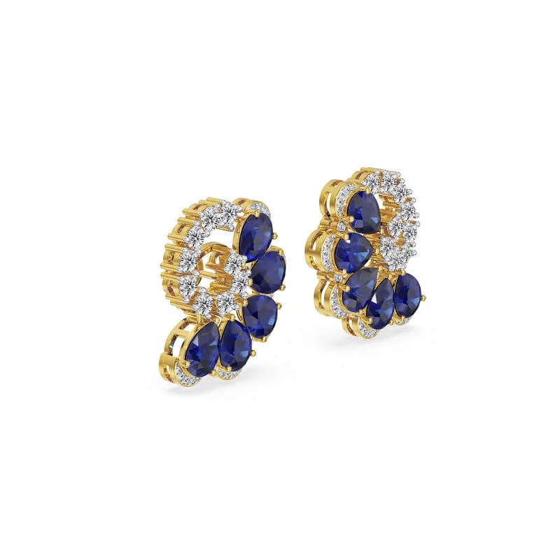 Midnight Bloom Lab Grown Diamond Earrings