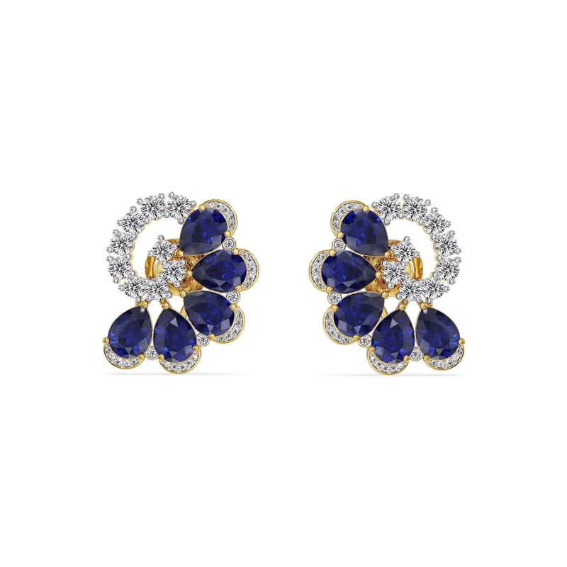 Midnight Bloom Lab Grown Diamond Earrings 9KT
