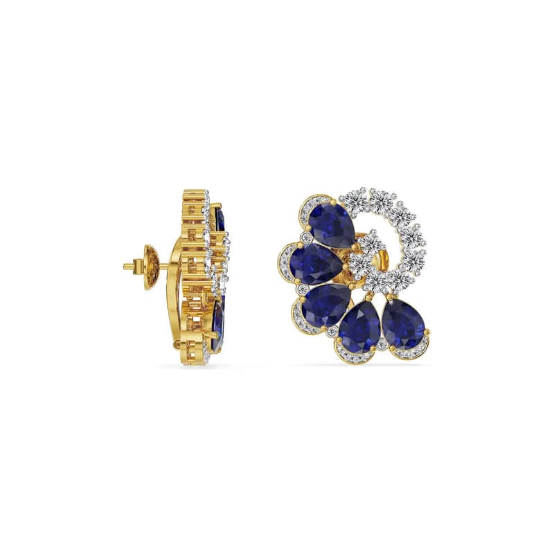 Midnight Bloom Lab Grown Diamond Earrings 9KT