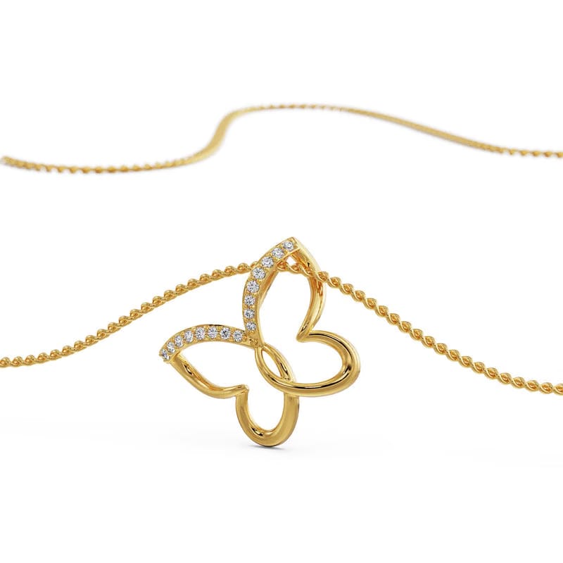 Minimalist Butterfly Lab Grown Diamond Pendant