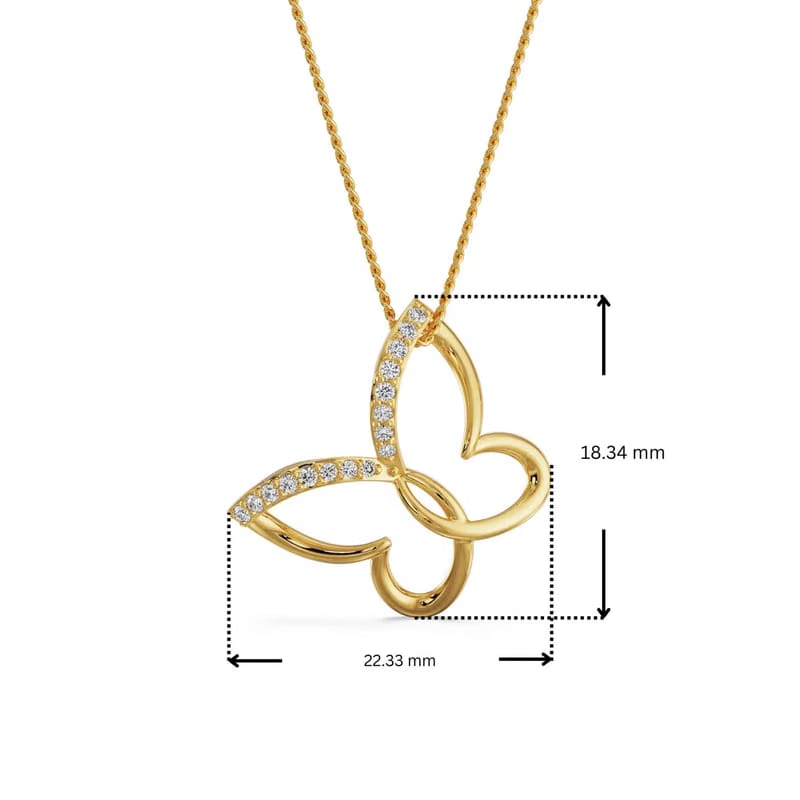 Minimalist Butterfly Lab Grown Diamond Pendant