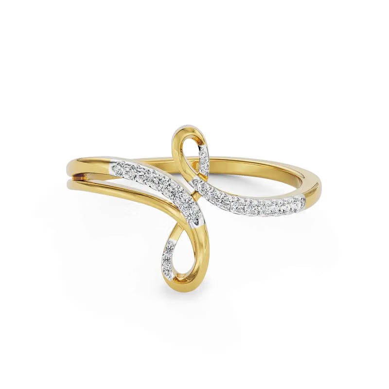 Minimalist Twisted Lab Grown Diamond Band 9KT