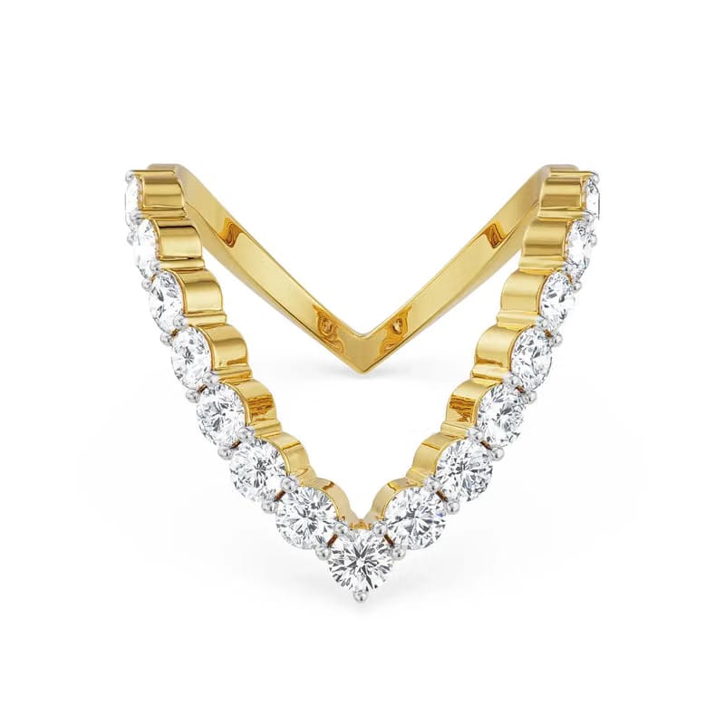 Minimalist V Lab Grown Diamond Band 9KT