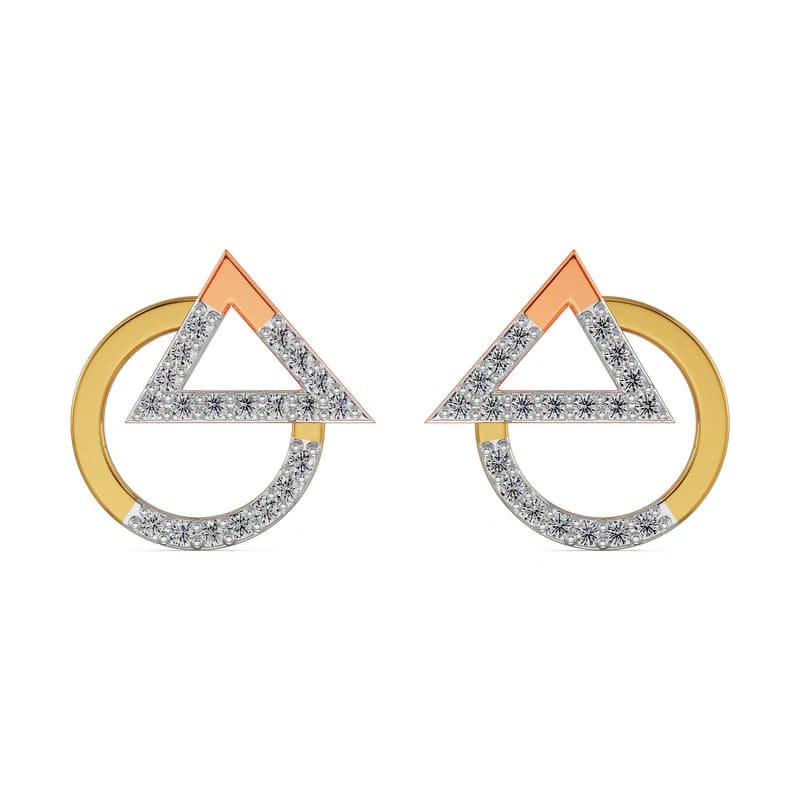 Modern Lab Grown Diamond Duo Earrings