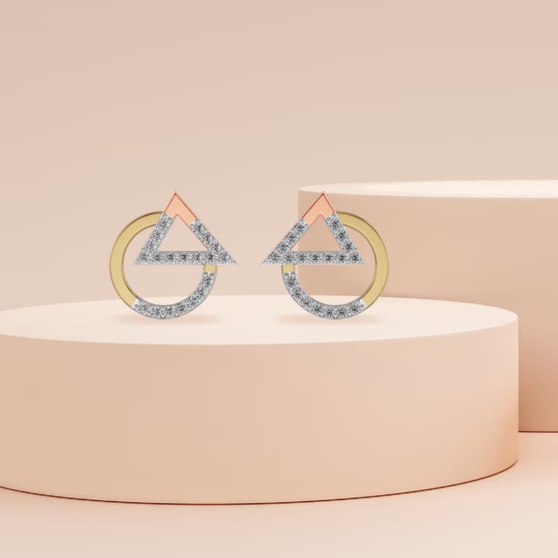 Modern Lab Grown Diamond Duo Earrings