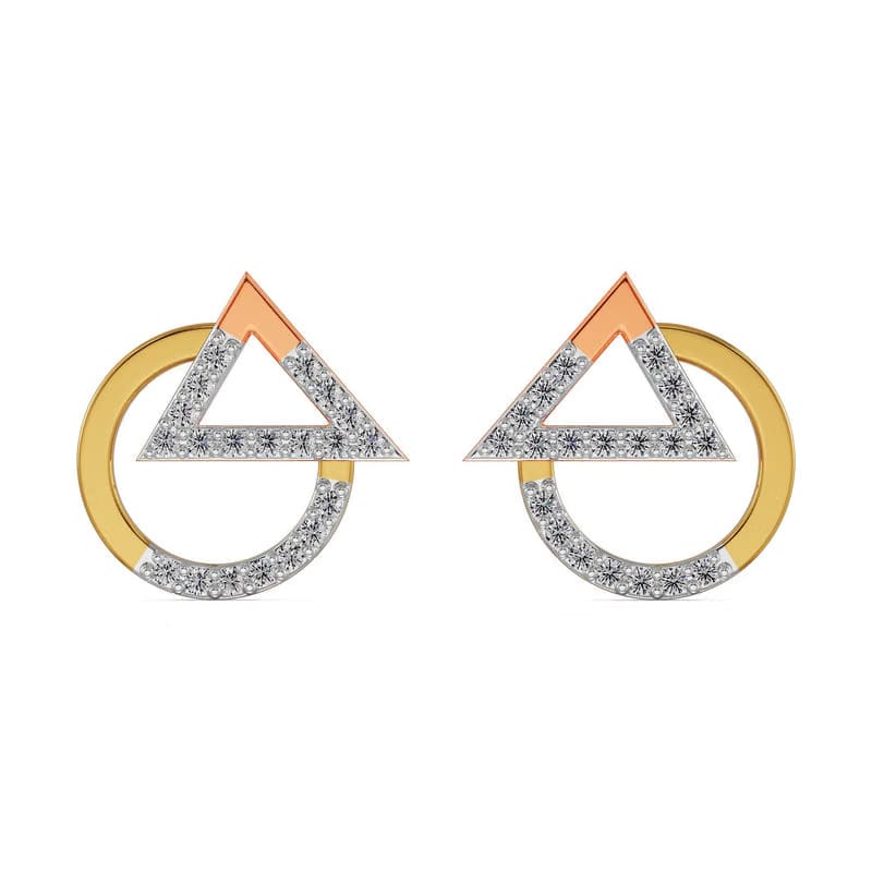 Modern Lab Grown Diamond Duo Earrings 9KT