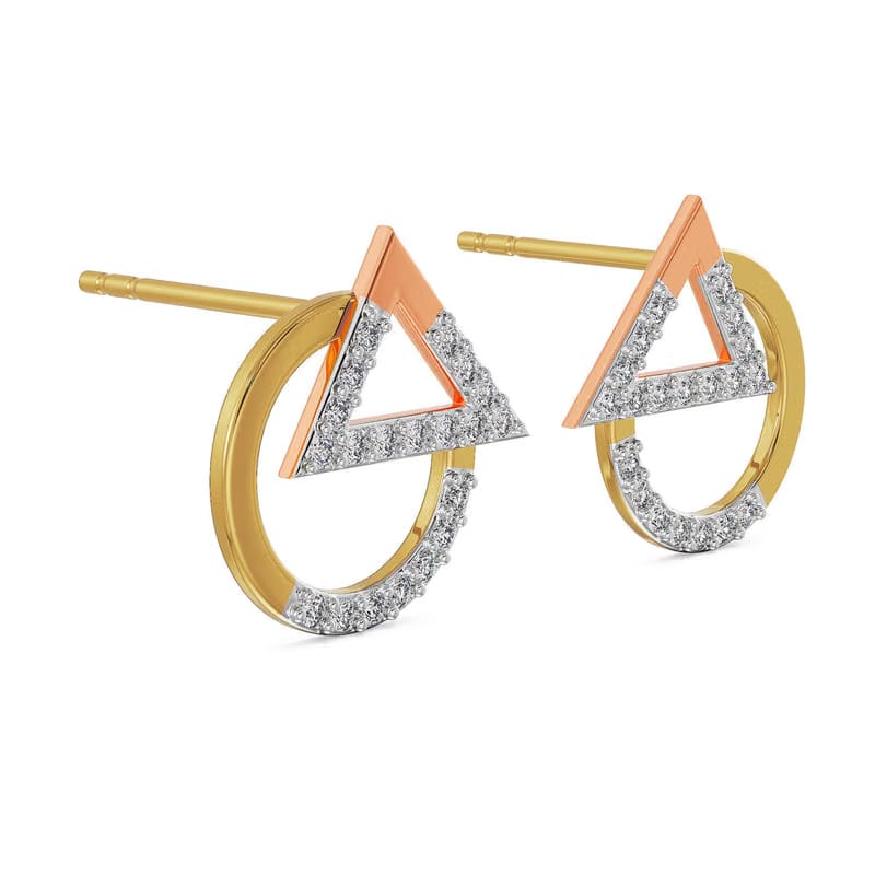 Modern Lab Grown Diamond Duo Earrings 9KT