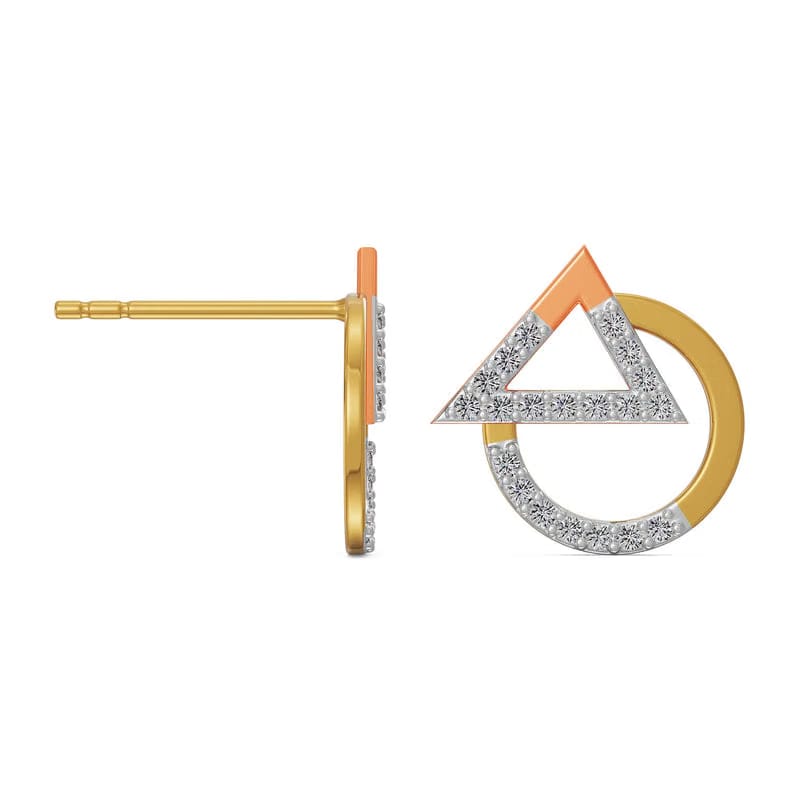 Modern Lab Grown Diamond Duo Earrings 9KT