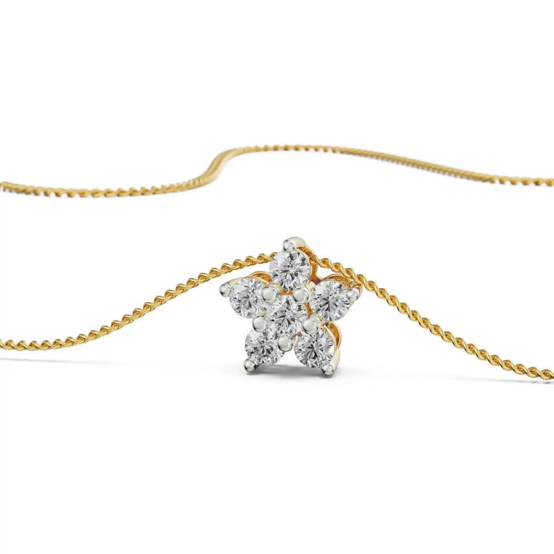Mosi Leaf Lab Grown Diamond Pendant 9KT