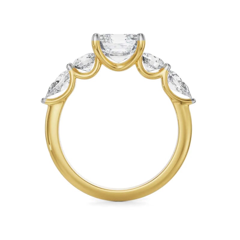 Multi Lab Grown Diamond Asscher Ring 9KT