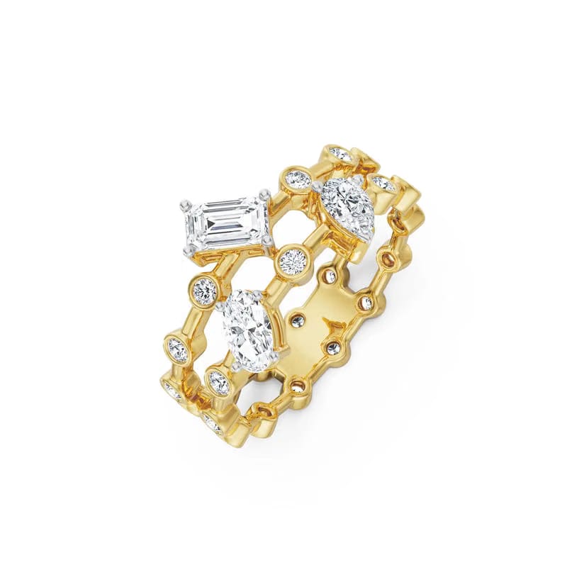 Multi Lab Grown Diamond Cocktail Ring 9KT