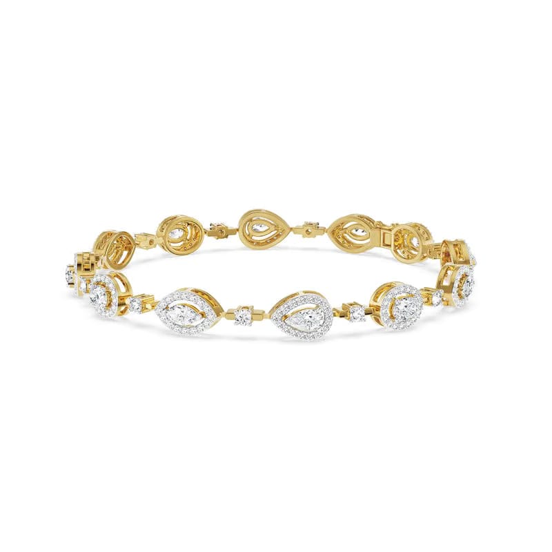 Multi Stone Diamond Bracelet 9KT