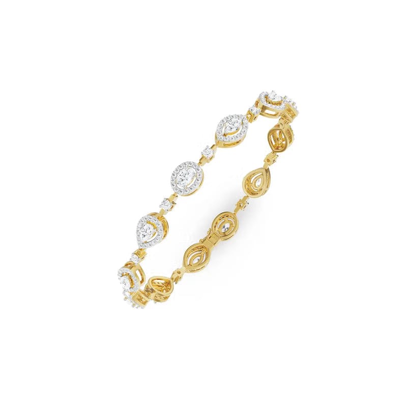 Multi Stone Diamond Bracelet 9KT