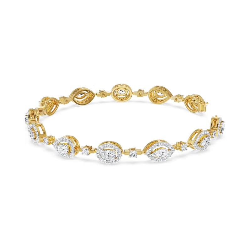 Multi Stone Diamond Bracelet 9KT