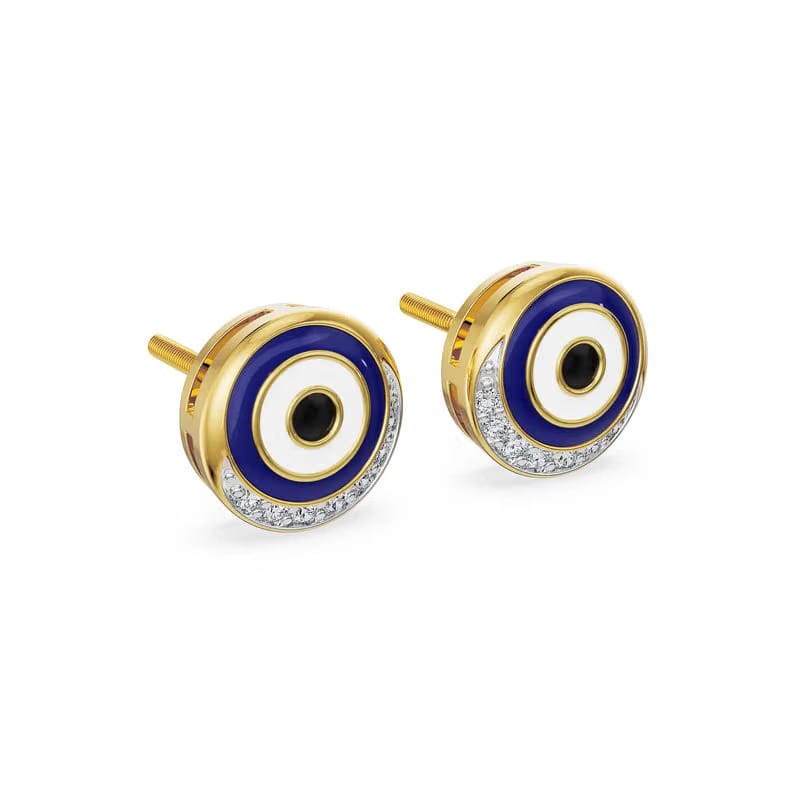 Mystic Gaze Evil Eye Lab Diamond Studs 9KT