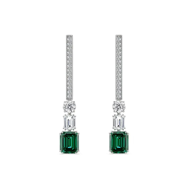Nina Emerald Lab Diamond Drop Earrings