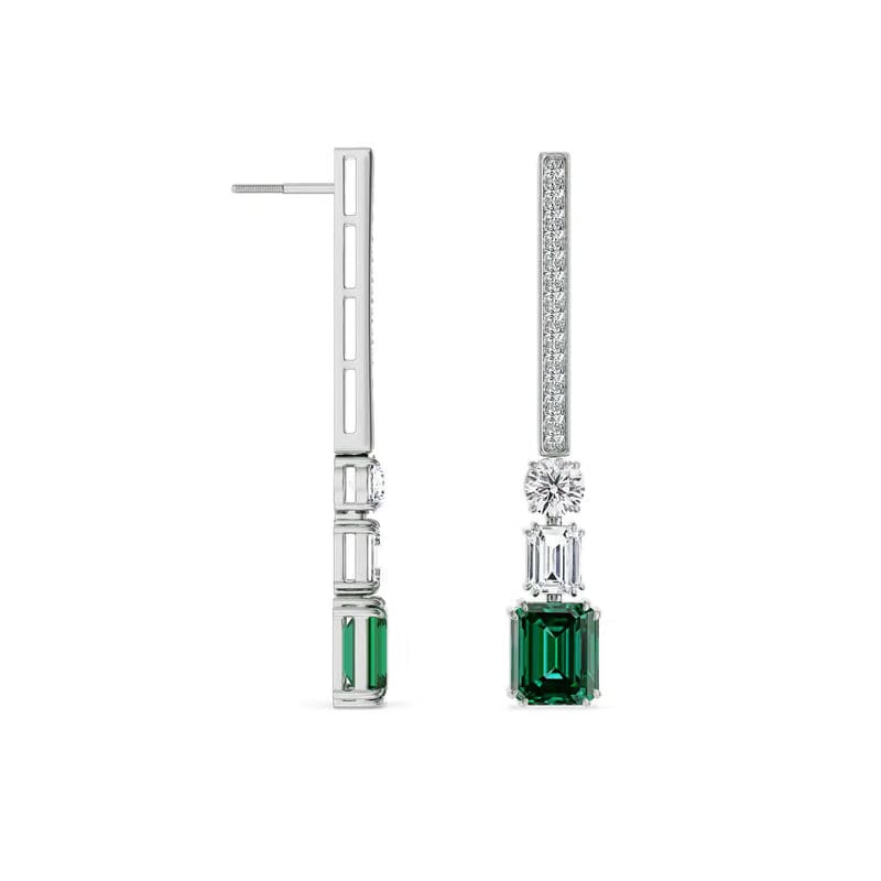 Nina Emerald Lab Diamond Drop Earrings