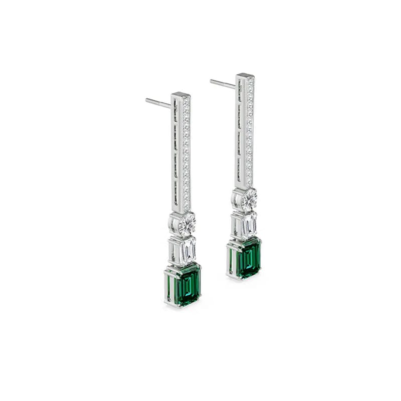 Nina Emerald Lab Diamond Drop Earrings